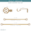 Snugset 1" Brass Cage No-Tool Curtain Rod, 18-60"