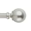 Snugset 1" Nickel Ball No-Tool Curtain Rod, 60-120"