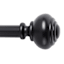 Snugset 1" Black Knob No-Tool Curtain Rod, 60-120"
