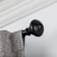 Snugset 1" Black Knob No-Tool Curtain Rod, 60-120"
