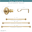 Snugset 1" Brass Knob No-Tool Curtain Rod, 60-120"