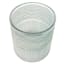 Blue Ribbed Glass Hurricane Candle Holder, 6"