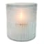 Blue Ribbed Glass Hurricane Candle Holder, 6"