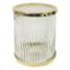 Ribbed Glass Hurricane with Gold Rim, 5"