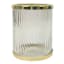 Ribbed Glass Hurricane with Gold Rim, 5"