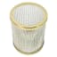 Ribbed Glass Hurricane with Gold Rim, 5"