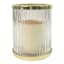 Ribbed Glass Hurricane with Gold Rim, 5"