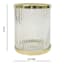 Ribbed Glass Hurricane with Gold Rim, 5"