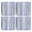 Set of 4 Square Blue & White Striped Coasters