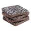 Set of 4 Square Leopard Print Enamel Wood Coasters