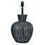 Black Resin Fluted Medium Table Lamp Base, 18.5"