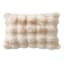 The Cozy Shop White Luxury Pom Pom Faux Fur Throw Pillow, 14x20