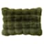 The Cozy Shop Olive Green Luxury Pom Pom Faux Fur Throw Pillow, 14x20