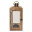 Cole Natural Wood & Antique Brass Lantern, 18"