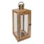 Cole Natural Wood & Antique Brass Lantern, 18"