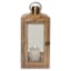 Cole Natural Wood & Antique Brass Lantern, 18"