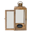 Cole Natural Wood & Antique Brass Lantern, 18"