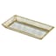 Scalloped Edge Brass Beaded Glass Decorative Tray, 9x5