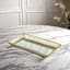 Scalloped Edge Brass Beaded Glass Decorative Tray, 9x5
