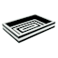 Black & White Striped Rectangle Tray, 13"