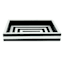 Black & White Striped Rectangle Tray, 13"