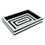 Black & White Striped Rectangle Tray, 13"