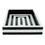 Black & White Striped Rectangle Tray, 13"