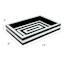 Black & White Striped Rectangle Tray, 13"