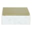 White Marble Box with Gold Metal Lid, 6x4x2.5