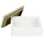White Marble Box with Gold Metal Lid, 6x4x2.5