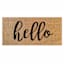 Black & Natural Hello Script Coir Mat, 22x47