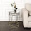 Providence Abby Mirrored Drum Accent Table, Gold