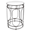 Providence Abby Mirrored Drum Accent Table, Silver