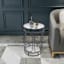 Providence Abby Mirrored Drum Accent Table, Silver