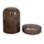 Brown Glass Candleholder, 7"