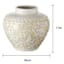 Neutral Embossed Flower Ceramic Vase, 7"