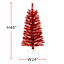 (A11) Pre-Lit Red Tinsel Christmas Tree, 4'