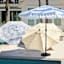 Tan Crank & Tilt Round Patio Umbrella, 7.5'