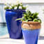 Arcadia Blue Ceramic Outdoor Planter, Large