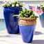 Arcadia Petrol Blue Ceramic Outdoor Planter, Medium