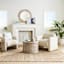 Wooden Cutout Drum Coffee Table, White Washed Finish