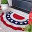 Homespun Patriotic Americana Bunting Flag Slice Oversized Coir Mat, 22x47