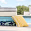 Honeybloom Ochre Stripe Tassel Outdoor Throw Pillow, 18"
