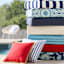 2-Pack Red Jute Trim Outdoor Throw Pillow, 18"