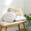Honeybloom Neutral Striped Round Pillow