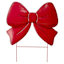 Classic Christmas Red Glitter Bow Yard Stake, 2'