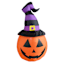 Jack-o'-Lantern with Witch Hat Halloween Inflatable, 4'