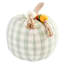 Homespun Harvest Green Gingham Pumpkin Shaped Throw Pillow