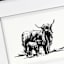 Glass Framed Cow Print Wall Art, 21x27