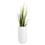 Tall White Cylindrical Diamond Ribbed Shadow Outdoor Planter, Medium
